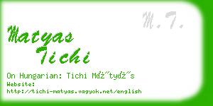 matyas tichi business card